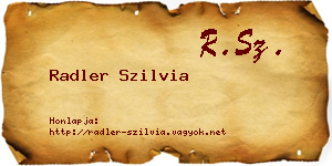 Radler Szilvia névjegykártya